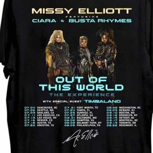 Missy Elliott Out Of This World 2024 Tour 2 Sided Retro Music Fan Collector 05 - Picture 3 of 6